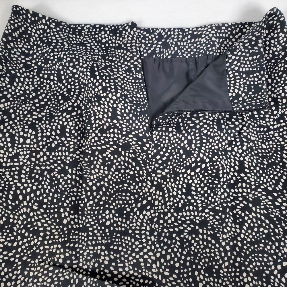 Liz Claiborne Womens‎ Black White Abstract Dot Cotton Pencil Skirt Size 12 Lined - Picture 6 of 9